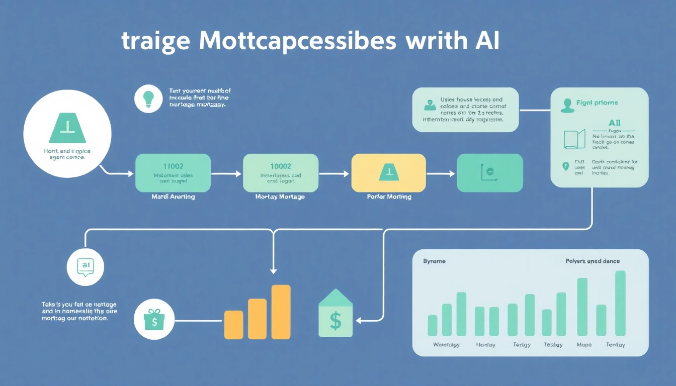 Visualize the mortgage process with AI through an engaging infographic highlighting efficiency and clarity.