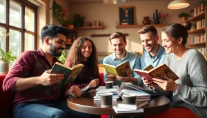 Nootropics study materials on a table with diverse friends enjoying an engaging study session.