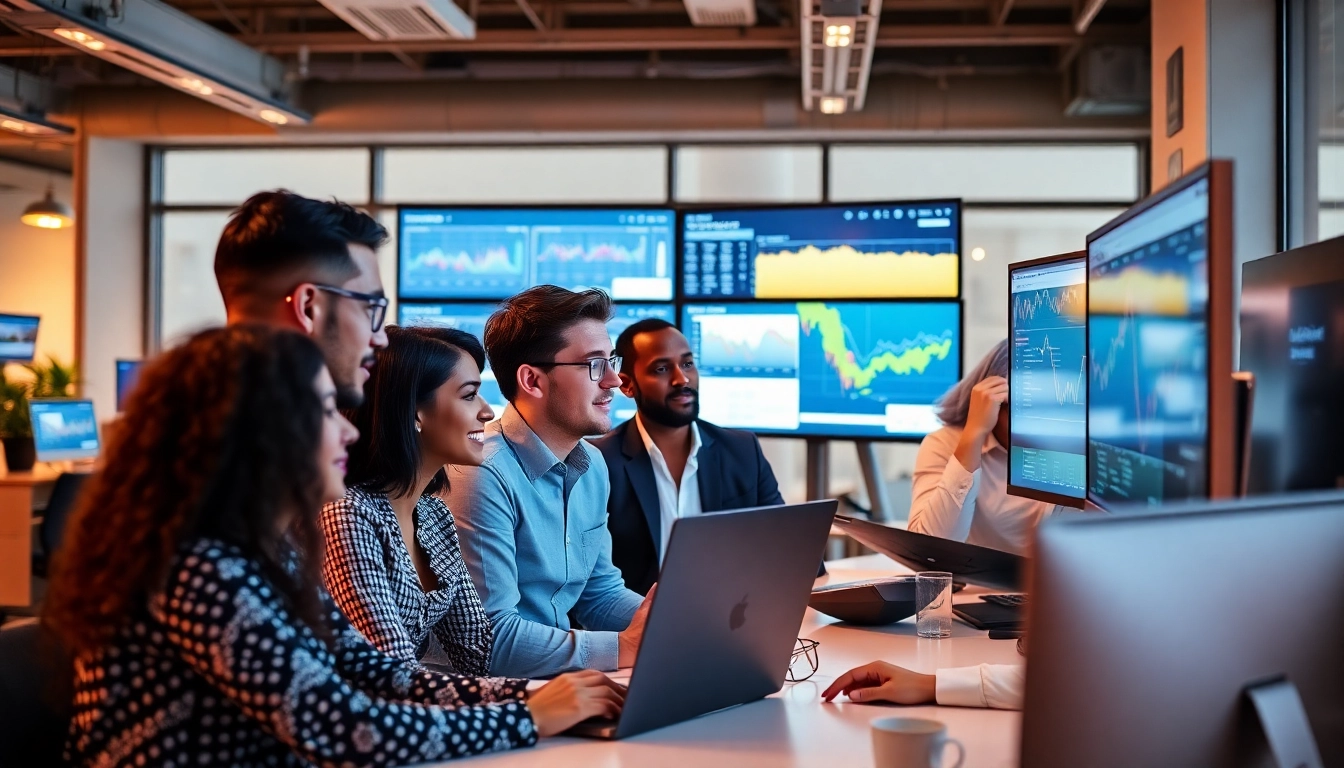 Competitive intelligence company team carefully analyzing market data and insights for informed strategies.