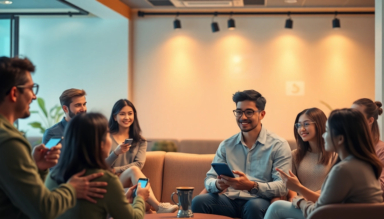 Engaging scene of users chatting with AI avatars on crush.on ai platform, highlighting interaction and connection.