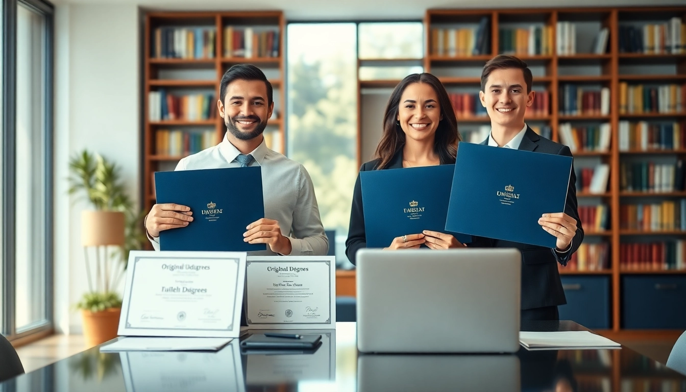 Showcasing original university degree UK achievements in a professional office environment.