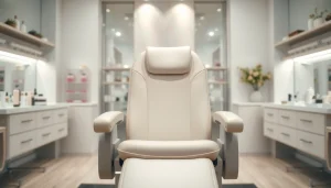Kosmetik Stuhl im eleganten Design mit ergonomischen Merkmalen in einem modernen Salon.