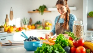 Engaging holistic nutrition certification presentation featuring a nutritionist in a kitchen.