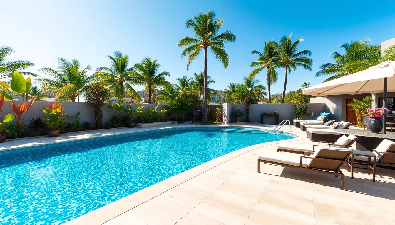 Create your dream custom pool with tranquil lagoon design and relaxing outdoor amenities.