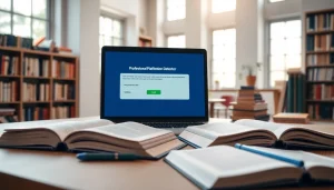 Engage with a plagiarism detector tool displayed on a laptop in a professional study.