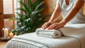 강남출장마사지 therapy session showcasing a therapist's skilled hands in a serene setting.