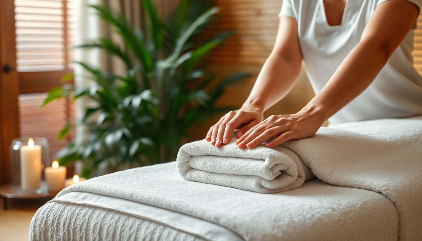 강남출장마사지 therapy session showcasing a therapist's skilled hands in a serene setting.