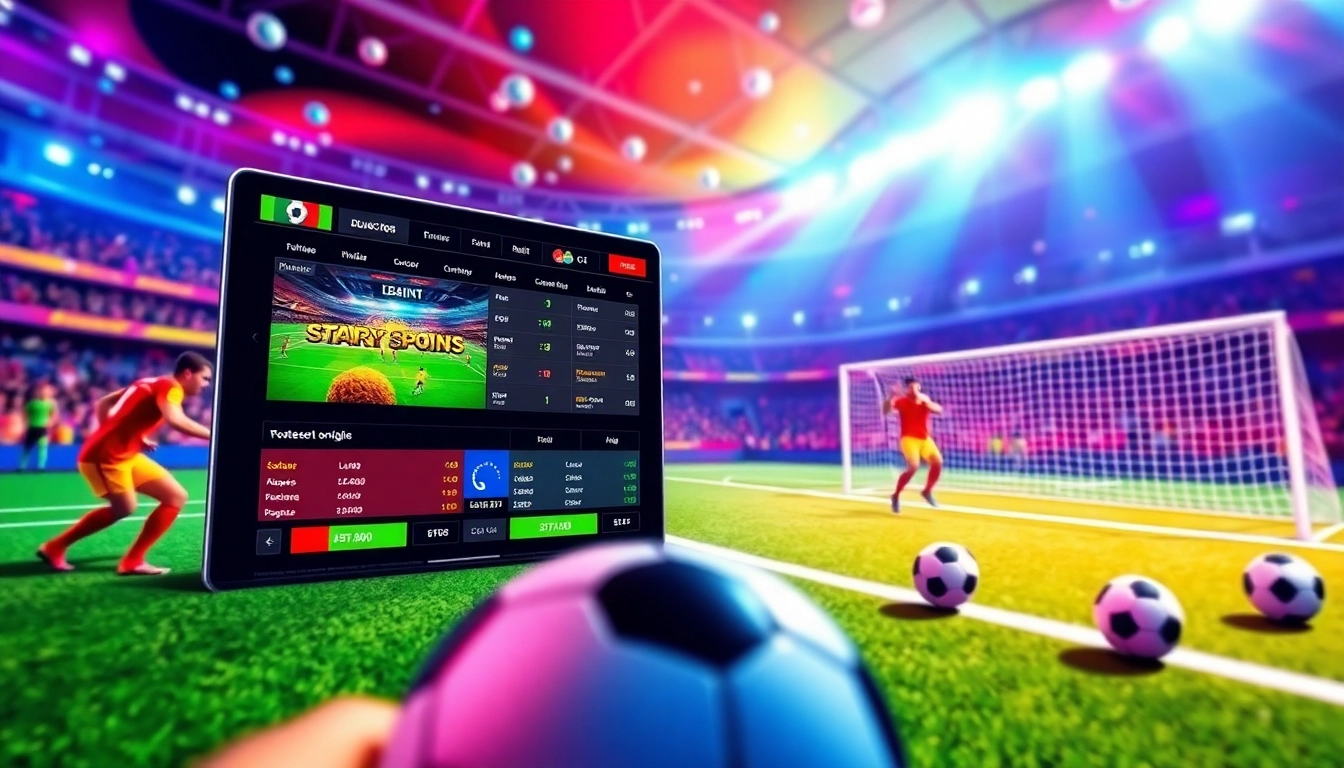 Experience judi bola terpercaya with vibrant online betting visualization and interactive soccer elements.