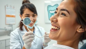 Enhance dental health with professional checkups featuring a caring dentist and patient.