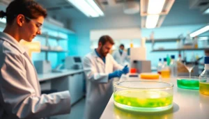 All check: Scientists demonstrating TeSR™ media in a modern lab for pluripotent stem cell cultures.