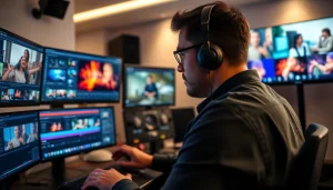 Engaged professional in Editing & Post-Production video workflow in a modern editing suite.