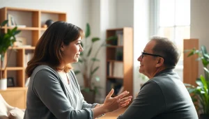 Engaging moment with an attachment theory coach, fostering connection with a client.