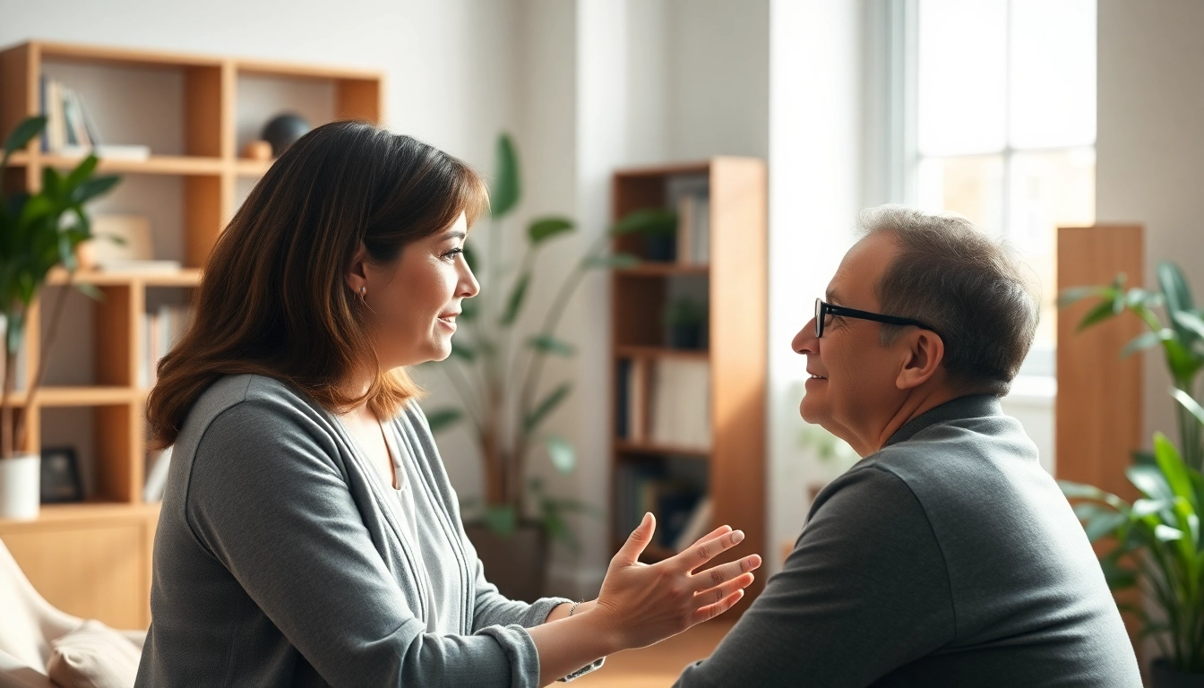 Engaging moment with an attachment theory coach, fostering connection with a client.
