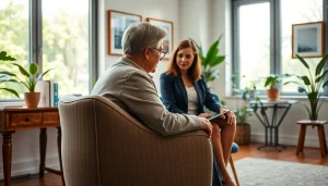 Engage in professional counselling with a therapist in a calming office environment.