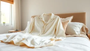 Soft and cozy bamboo pajamas displayed in a tranquil bedroom setting