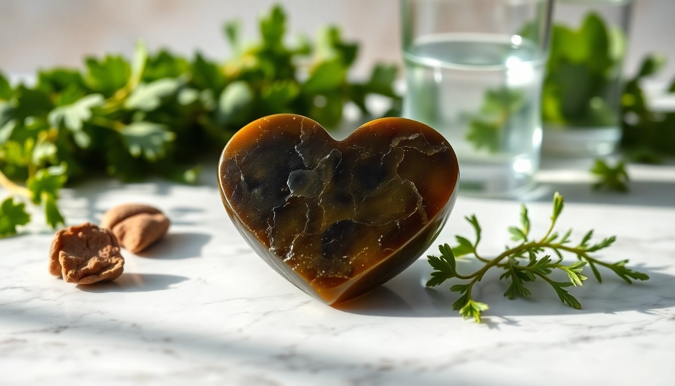 Enhance heart health with shilajit extracted in a serene natural setting.